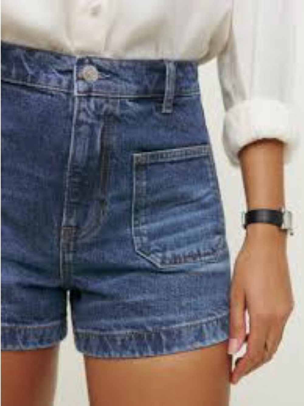 Reformation Alyssa Stretch High Rise Denim Shorts 3.5 inches